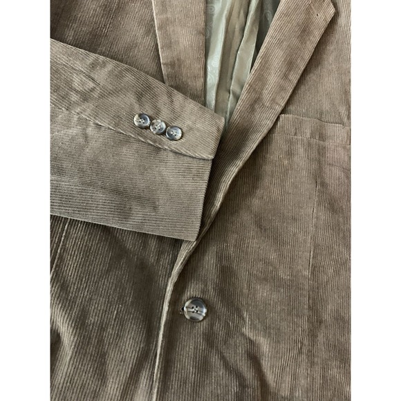 Mens 42L Alan Flusser Brown Corduroy Blazer Sports Coat Business Vintage - Picture 2 of 10